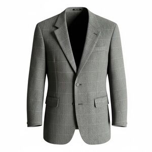 Lauren Ralph Lauren Lambs Wool Herringbone Sports Jacket Blazer Blue Plaid 42R